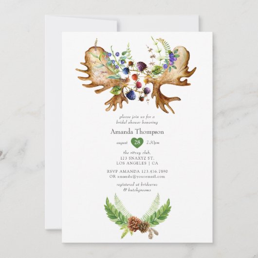 Wasserfarbe Rustikales Brautparty Einladung (Vorderseite)