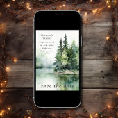 Wasserfarbe Rustikales Foto Hochzeit des Lago Wood Save The Date