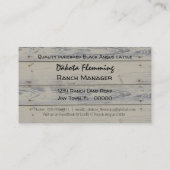 Wasserfarbe Rustikales Holz Angus Bull Visitenkarte (Rückseite)