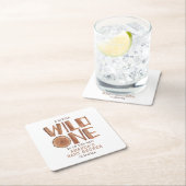 Wasserfarbe Rustikales Holz Wild One Baby Dusche Rechteckiger Pappuntersetzer (Vor Ort)