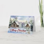 Wasserfarbe Rustikales Land Weihnachten (Vorderseite)