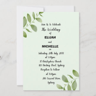 Wasserfarbe Rustikales Leaf Einladung