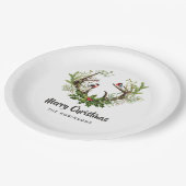 Wasserfarbe Rustikales Rentier Weihnachtsfest Part Pappteller (Schrägansicht)