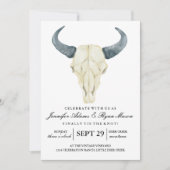 Wasserfarbe Rustikales Rodeo | Einladung zur Hochz (Vorderseite)