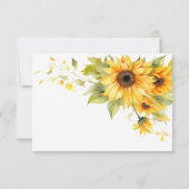 Wasserfarbe Rustikales Sonnenblumen Brautparty Dankeskarte (Rückseite)