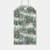 Wasserfarbe Rustikales Waldland Hirsche Weihnachte Geschenkanhänger (Rückseite)