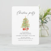 Wasserfarbe Rustikales Weihnachtsbaum Weihnachtsba Einladung (Stehend Vorderseite)