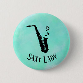 Wasserfarbe Sachsen Lady Cool Funny Music Saxophon Button