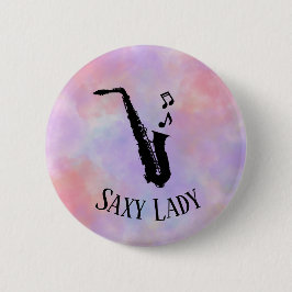 Wasserfarbe Sachsen Lady Cool Funny Music Saxophon Button