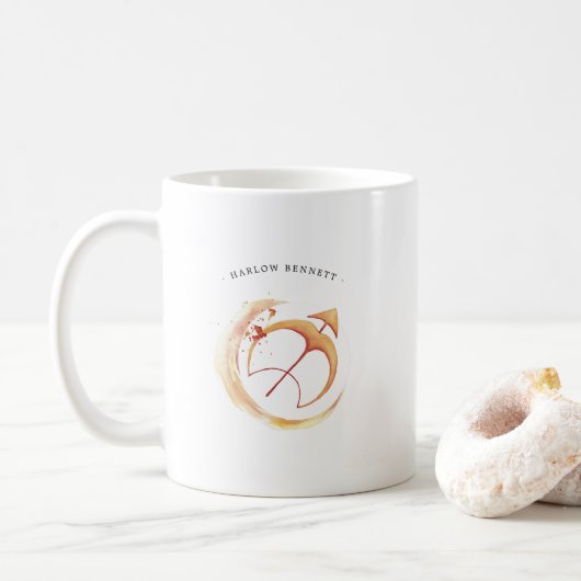 Wasserfarbe Sagittarius Astrologie Zodiac | Monogr Kaffeetasse (Mit Donut)