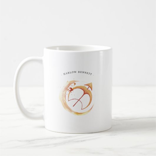 Wasserfarbe Sagittarius Astrologie Zodiac | Monogr Kaffeetasse (Links)