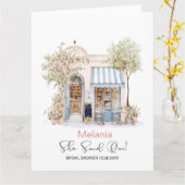 Wasserfarbe sagte sie Oui Brautparty Karte (Gelbe Blume)