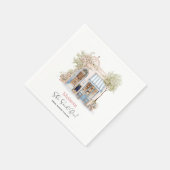 Wasserfarbe sagte sie Oui Brautparty Serviette (Ecke)