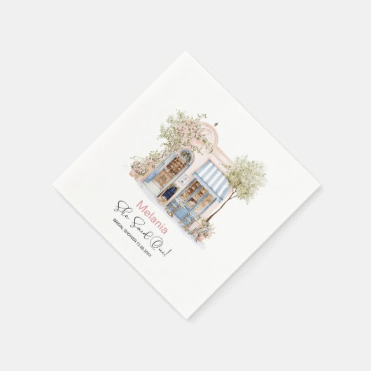 Wasserfarbe sagte sie Oui Brautparty Serviette (Ecke)