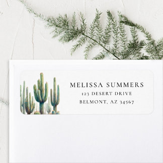 Wasserfarbe Saguaro Kaktus Rücksendeadresse Etiket