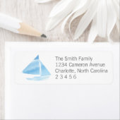 Wasserfarbe Sailboat Blaue Rücksendeadresse (Insitu)