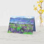 Wasserfarbe Sailboat Lupines Happy Geburtstag Karte (Gelbe Blume)