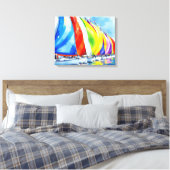 Wasserfarbe Sailboat Regatta Leinwanddruck (Insitu (Schlafzimmer))