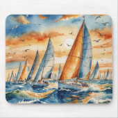 Wasserfarbe Sailboat Regatta Mousepad (Vorne)