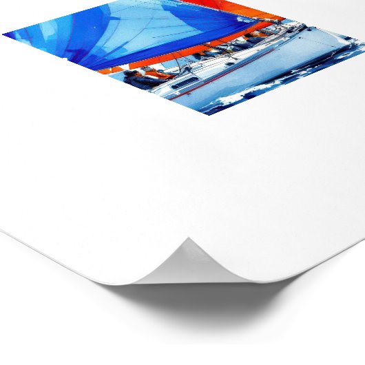 Wasserfarbe Sailboat Regatta Poster (Ecke)