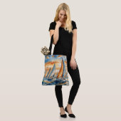 Wasserfarbe Sailboat Regatta Tasche (Am Model)
