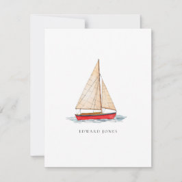 Wasserfarbe Sailboat Wohnung Danke Karte