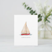 Wasserfarbe Sailboat Wohnung Danke Karte (Stehend Vorderseite)