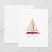 Wasserfarbe Sailboat Wohnung Danke Karte (Vorne/Hinten)