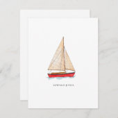 Wasserfarbe Sailboat Wohnung Danke Karte (Vorne/Hinten)