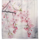 Wasserfarbe Sakura Serenity Duschvorhang (Vorderseite)
