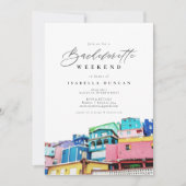 Wasserfarbe San Juan Puerto Rico Tropisches Meer Einladung (Vorderseite)