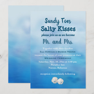 Wasserfarbe Sandzehen Hochzeit Einladen Sand Dolla Einladung