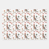Wasserfarbe Santa Dog Welpe Weihnachten Weihnachte Geschenkpapier Set (Vorderseite)
