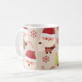 Wasserfarbe Santa Snowflake Candy Candy Cane Weihn Kaffeetasse (Vorderseite Links)
