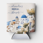 Wasserfarbe Santorin Zielort Bridal Dosenkühler (Vorderseite)