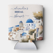 Wasserfarbe Santorin Zielort Bridal Dosenkühler (Rückseite)