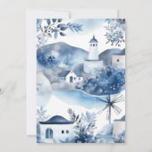 Wasserfarbe Santorin Zielort Bridal Einladung (Rückseite)