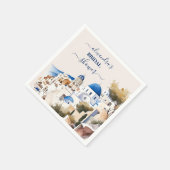 Wasserfarbe Santorin Zielort Bridal Serviette (Ecke)