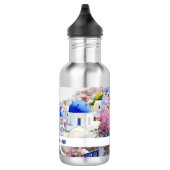 Wasserfarbe Santorini Oia Edelstahlflasche (Rechts)