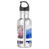 Wasserfarbe Santorini Oia Edelstahlflasche (Rückseite)