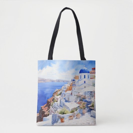 Wasserfarbe Santorini Tasche (Vorderseite)