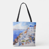 Wasserfarbe Santorini Tasche (Rückseite)