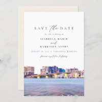 Wasserfarbe Sarasota Florida Skyline