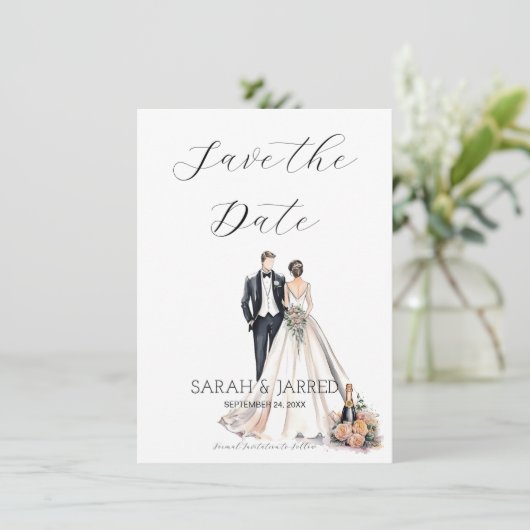 Wasserfarbe Save The Date (Stehend Vorderseite)