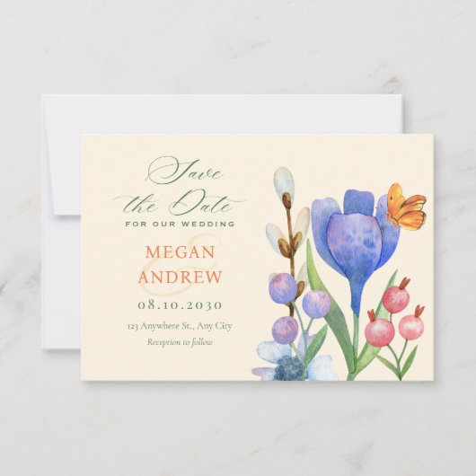 Wasserfarbe Save The Date (Vorderseite)