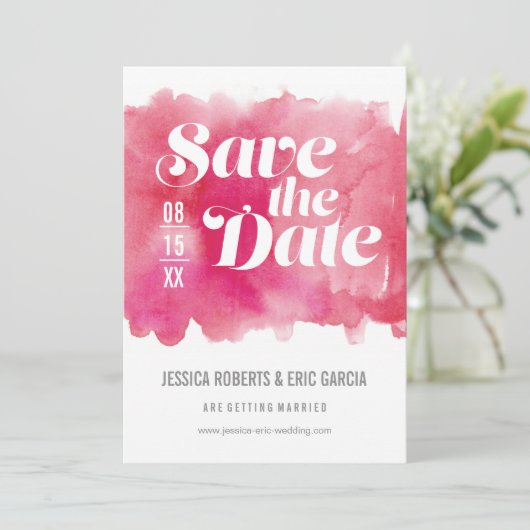 Wasserfarbe Save the Date (Stehend Vorderseite)