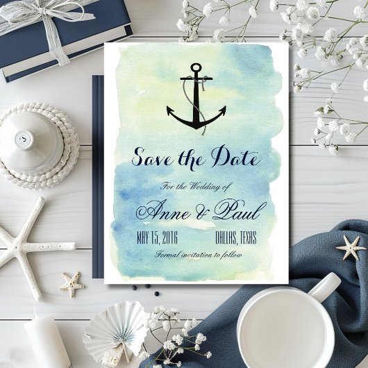 Wasserfarbe Save the Date Ankündigungspostkarte