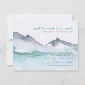 Wasserfarbe Save the Date Bergsee Hochzeit (Vorderseite)