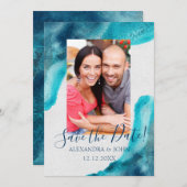 Wasserfarbe Save the Date einladen (Vorne/Hinten)