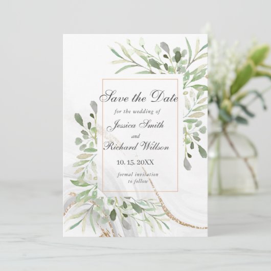 Wasserfarbe Save the Date Einladung (Stehend Vorderseite)